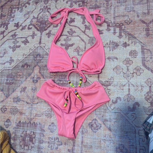 Pink Halter Bikini Set - Picture 2 of 4